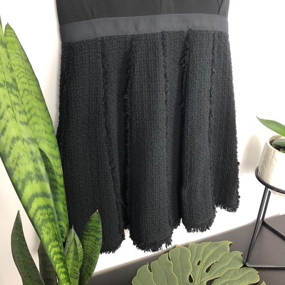 Rebecca Taylor Tweed Combo Dress In Black - Picture 9 of 10